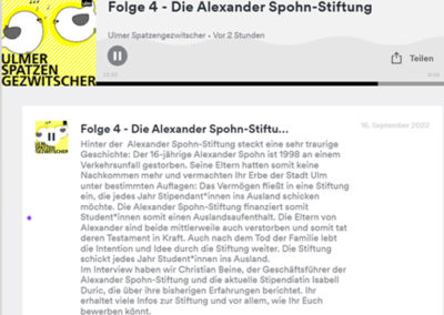 Podcast Ulmer Spatzengezwitscher